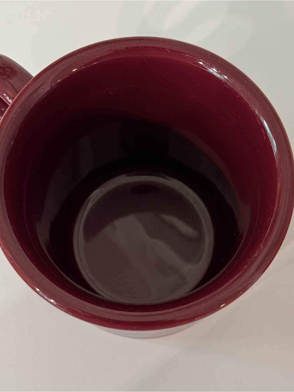 Set of 2 Fiesta O Ring-Handle Coffee Tea Mugs Red & Burgundy HLC - Picture 2 of 8